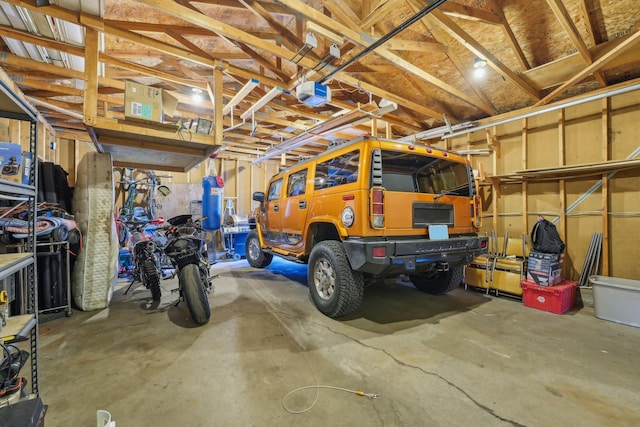 garage featuring a garage door opener