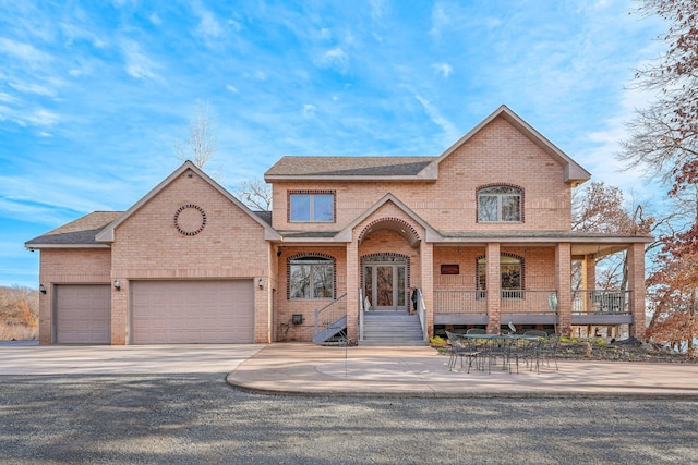 view of front of house with a garage