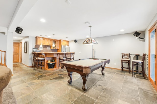 game room with pool table