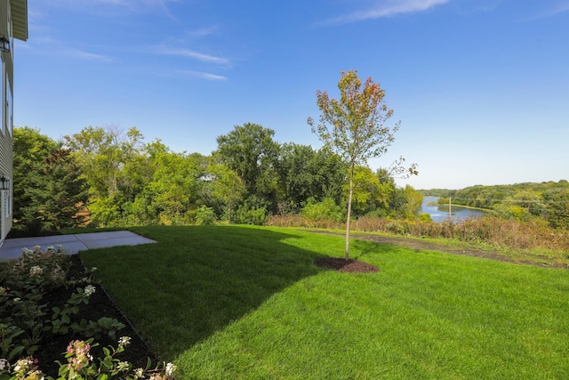 view of yard featuring a water view