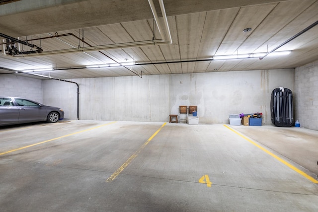 garage with a carport