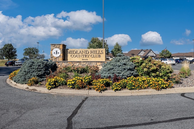 view of community sign