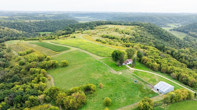 bird's eye view featuring a rural view