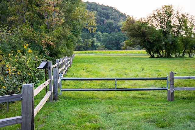 exterior space featuring a rural view