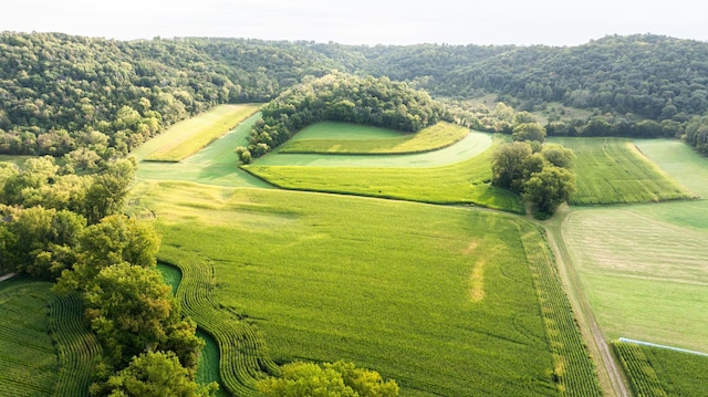 aerial view featuring a rural view