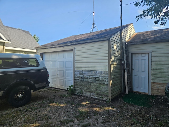 view of garage