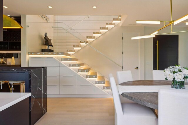 dining room featuring light hardwood / wood-style flooring