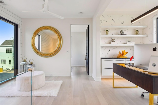 bathroom with visible vents and wood finished floors