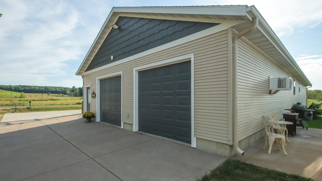 garage with cooling unit