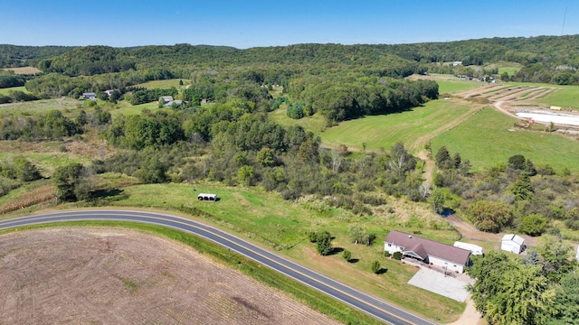 bird's eye view featuring a rural view