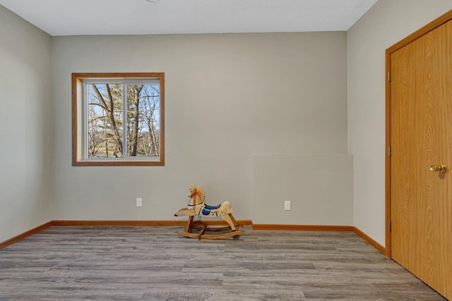 empty room featuring light wood-type flooring