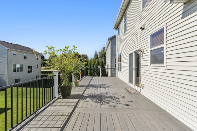 deck with a lawn