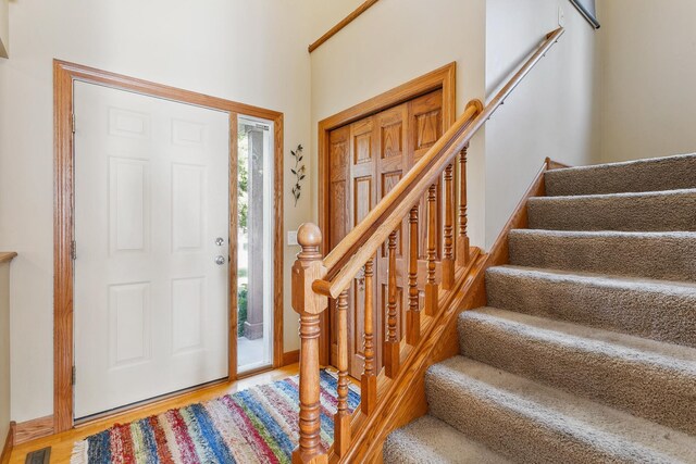 foyer featuring hardwood / wood-style floors