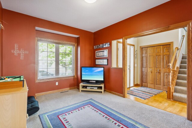 interior space with carpet flooring