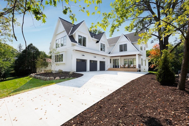 exterior space featuring a garage