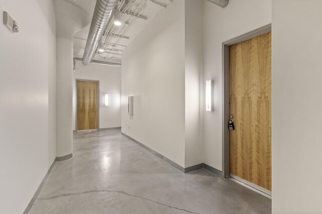 hallway with a high ceiling