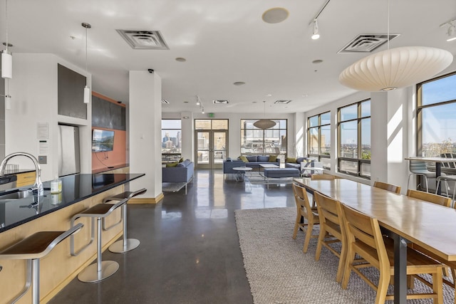 dining room with sink