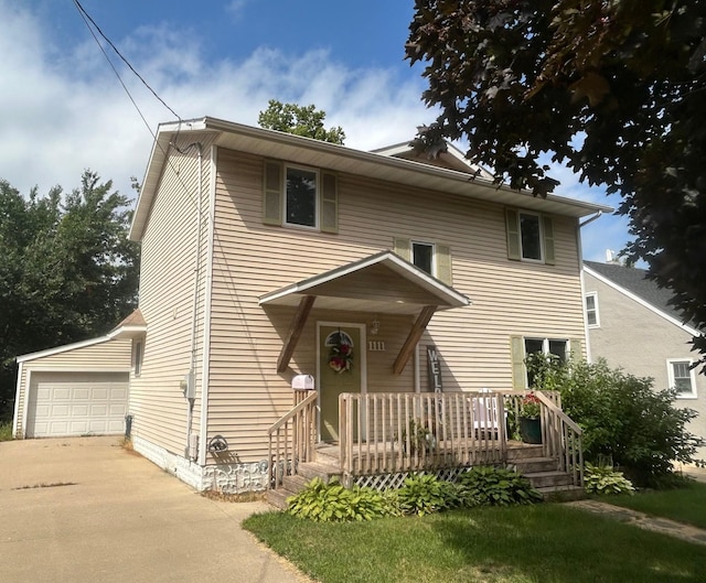 view of front of house featuring a deck