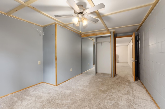2135 24th Ave SW, Pine River Twp, MN 56474 - unfurnished bedroom featuring carpet, a closet, and ceiling fan