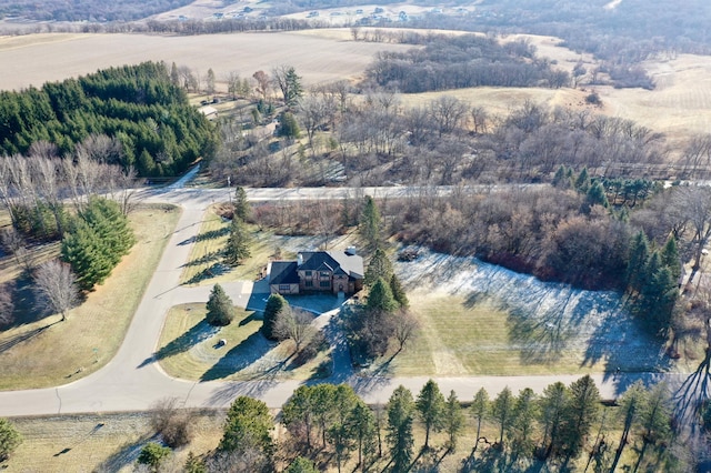 aerial view with a rural view