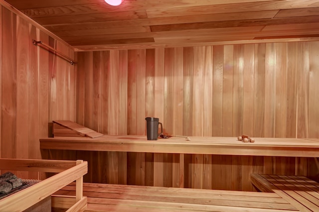 view of sauna