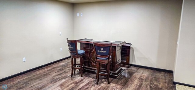 interior space with dark wood-type flooring