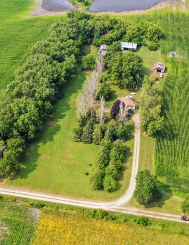 bird's eye view with a rural view