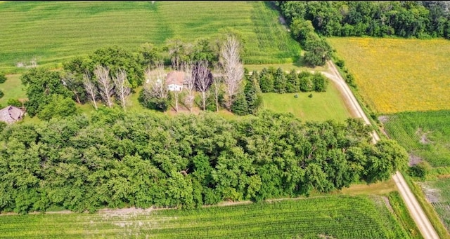 aerial view featuring a rural view