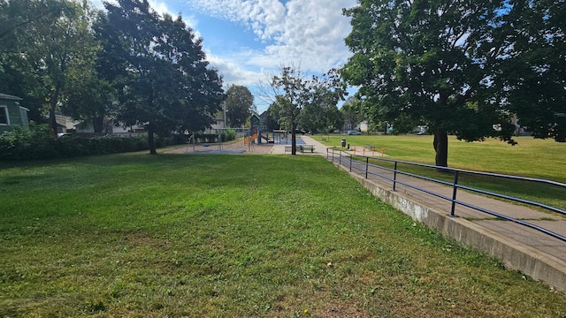 view of yard featuring a playground