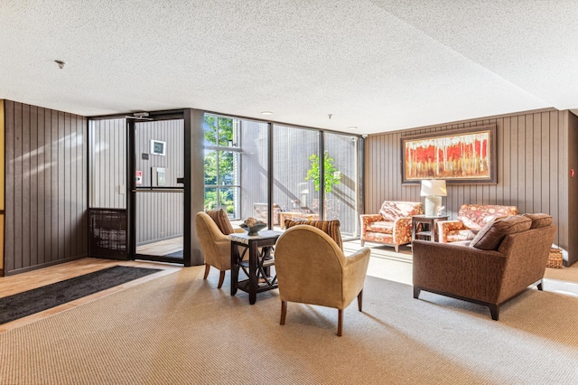 9700 Portland Ave S Unit 225, Bloomington, MN 55420 - living area with a textured ceiling and carpet flooring