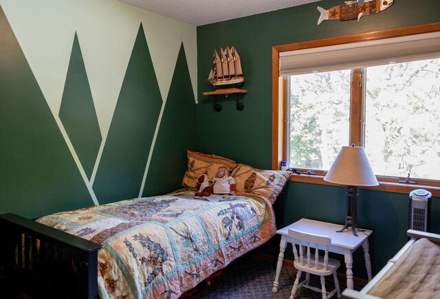 50165 Sailer Rd, Frazee, MN 56544 - carpeted bedroom featuring a textured ceiling