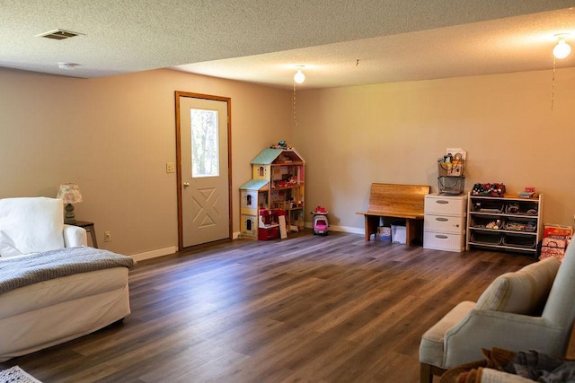 50165 Sailer Rd, Frazee, MN 56544 - interior space featuring a textured ceiling and dark hardwood / wood-style floors