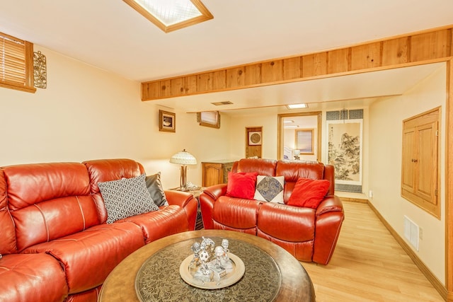 living room featuring light hardwood / wood-style flooring