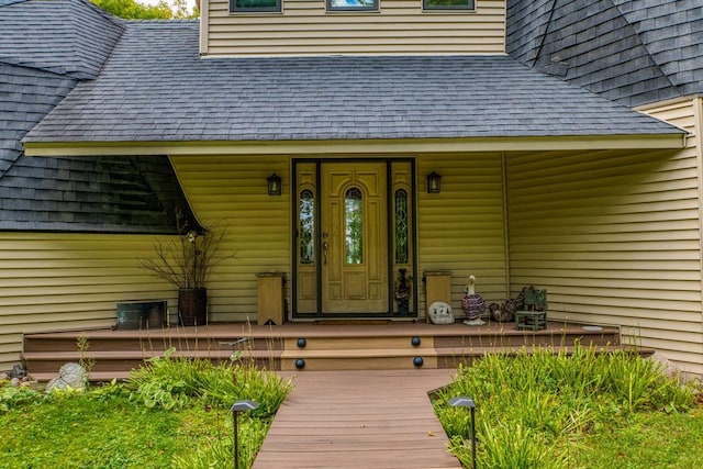 56008 County Road 4, Spring Lake, MN 56680 - property entrance with a shingled roof