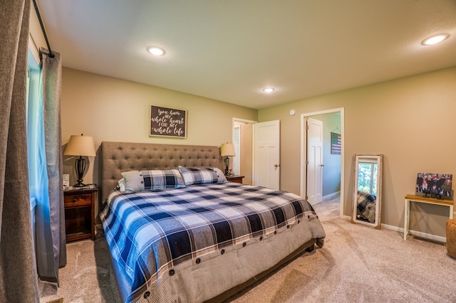 bedroom with carpet floors