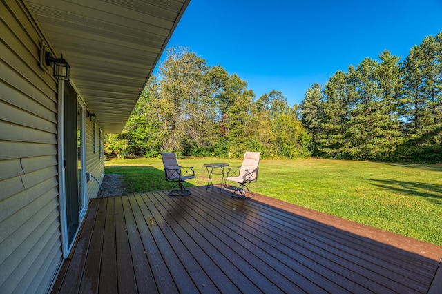 deck with a yard