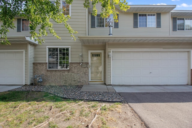 view of property with a garage