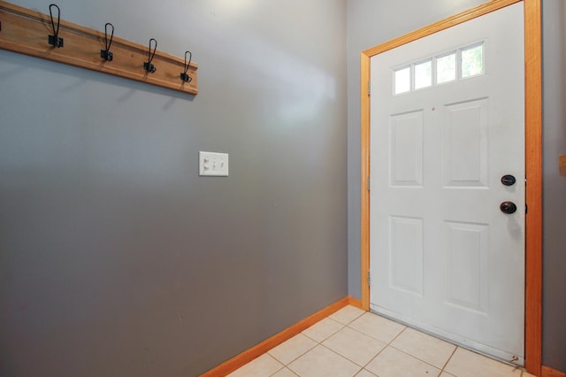 view of tiled foyer entrance