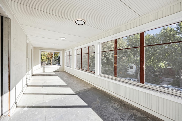 view of unfurnished sunroom