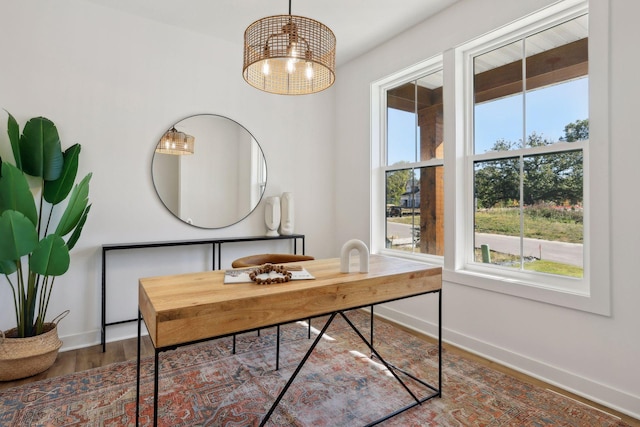 office area featuring wood-type flooring