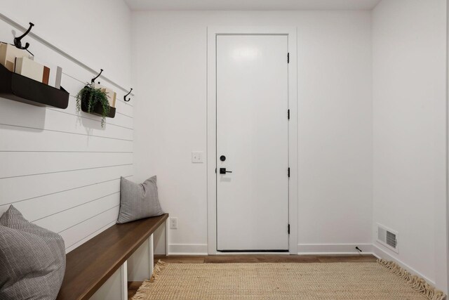 mudroom featuring baseboards and visible vents