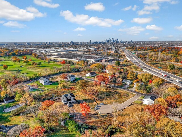 aerial view with a view of city