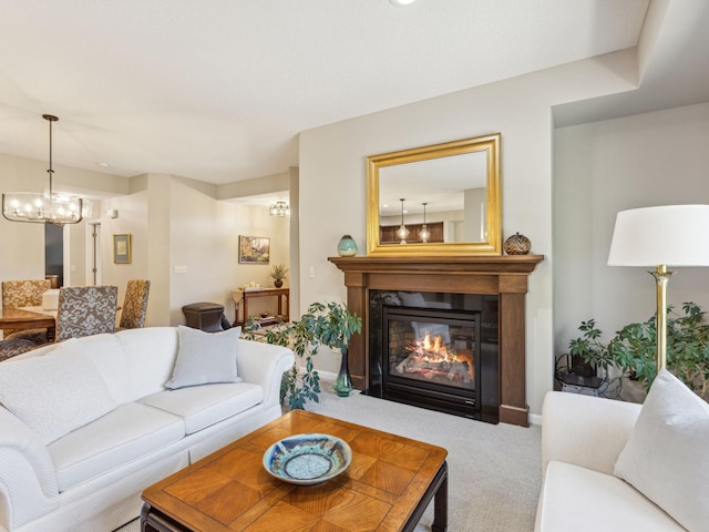 living room with carpet