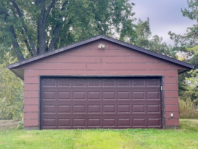 garage with wooden walls