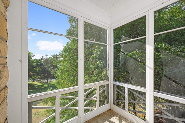 view of unfurnished sunroom