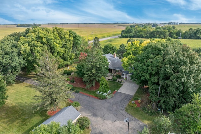 aerial view featuring a rural view