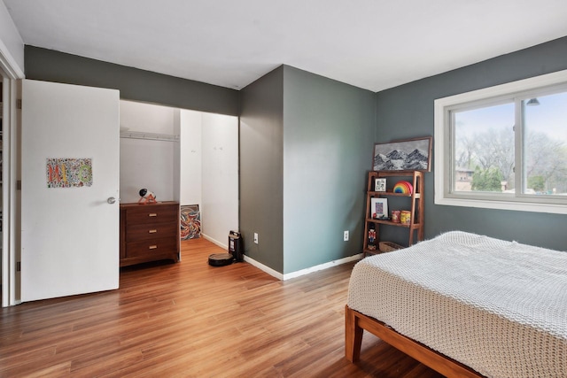 bedroom featuring light hardwood / wood-style floors