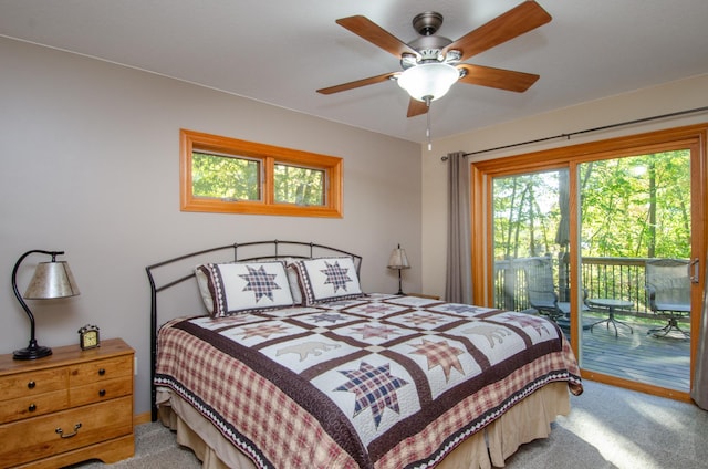 7983 County Road 127, Brainerd, MN 56401 - bedroom with access to outside, carpet floors, and a ceiling fan