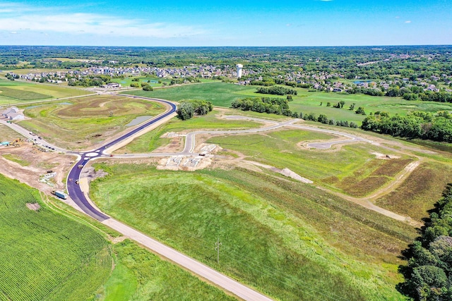 bird's eye view with a rural view