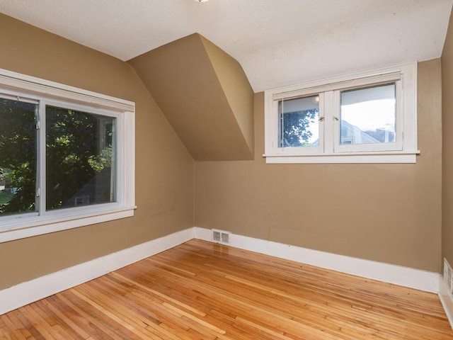 additional living space featuring light hardwood / wood-style floors